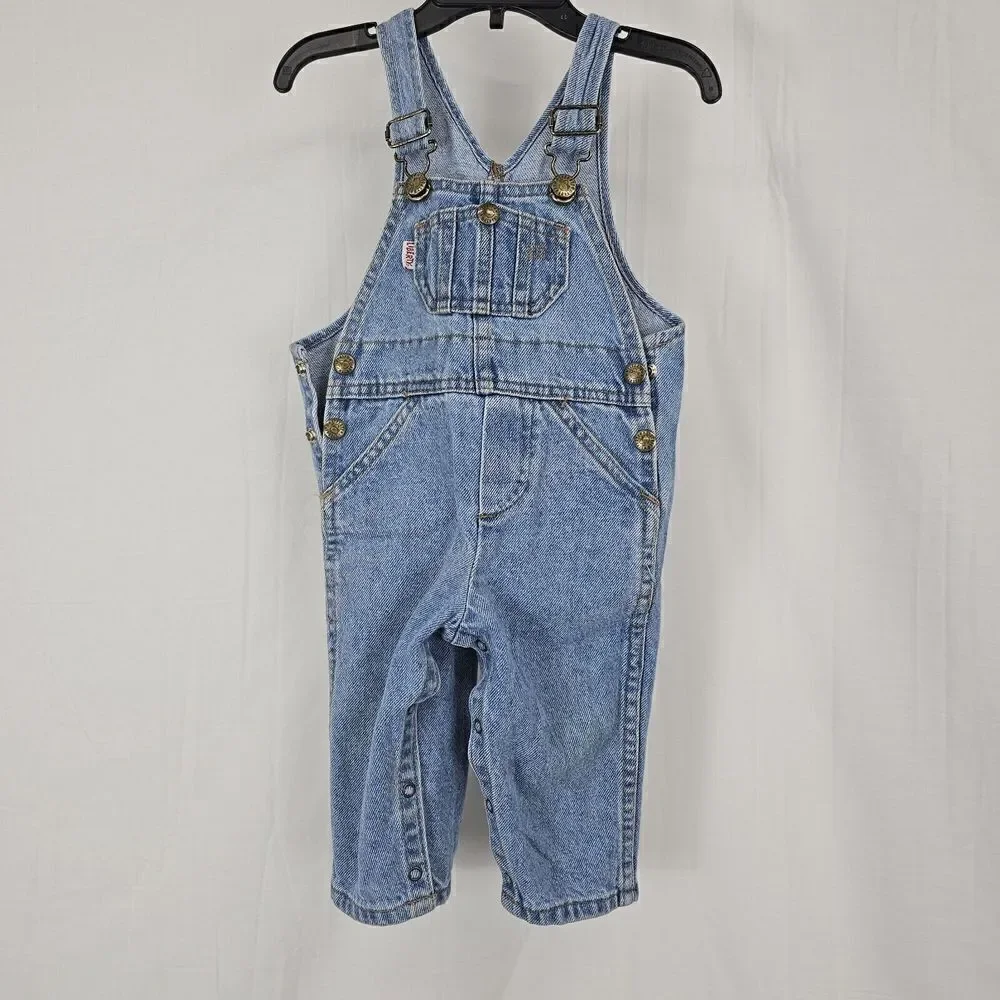 Vintage Liberty Blue Denim Baby Size 12 Months Overall